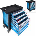 Dema - Werkstattwagen - Werkzeugwagen Carlos 7 Schubladen bestückt mit Werkzeug 262 tlg