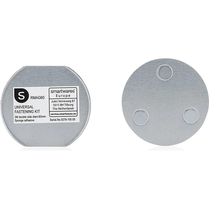 Smartwares RMAG60 Magnetbefestigungsset für Rauchmelder, 6cm Durchmesser, Silber, 6 cm – Bild 2
