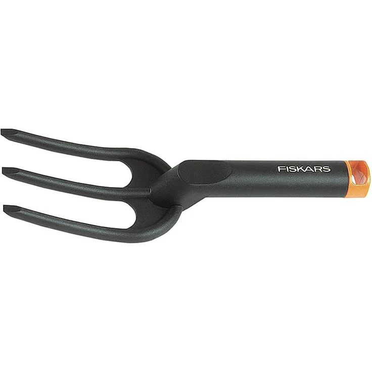 Fiskars Pflanzgabel mit 3 Zinken, Länge: 26 cm, Glasfaserverstärkter Kunststoff, Schwarz-Orange, Solid, 1000696 – Bild 1