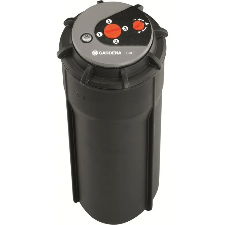GARDENA Sprinklersystem Turbinen Versenkregner T380: Bewässerungssystem für größere Rasenflächen bis 380 m², mit einstellbarer Wurfweite (6-11 m) und stufenloser Sektoreneinstellung (8205-29) – Bild 2