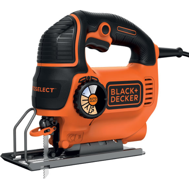 Black & Decker Stichsäge (620W, mit AutoSelect, max. 90 mm Schnitttiefe, Softgriff, Sight-Linie, Schutzbügel, Sägeblasfunktion, inkl. Geradschnitt- und Holzsägeblatt) KS901SEK – Bild 1