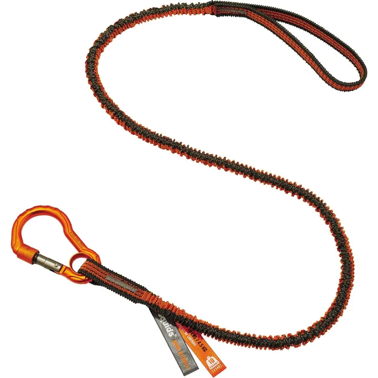 Ergodyne Squids (x) Tool Lanyard Single Carabiner-10lbs 3100F, Orange-Grau, Standard