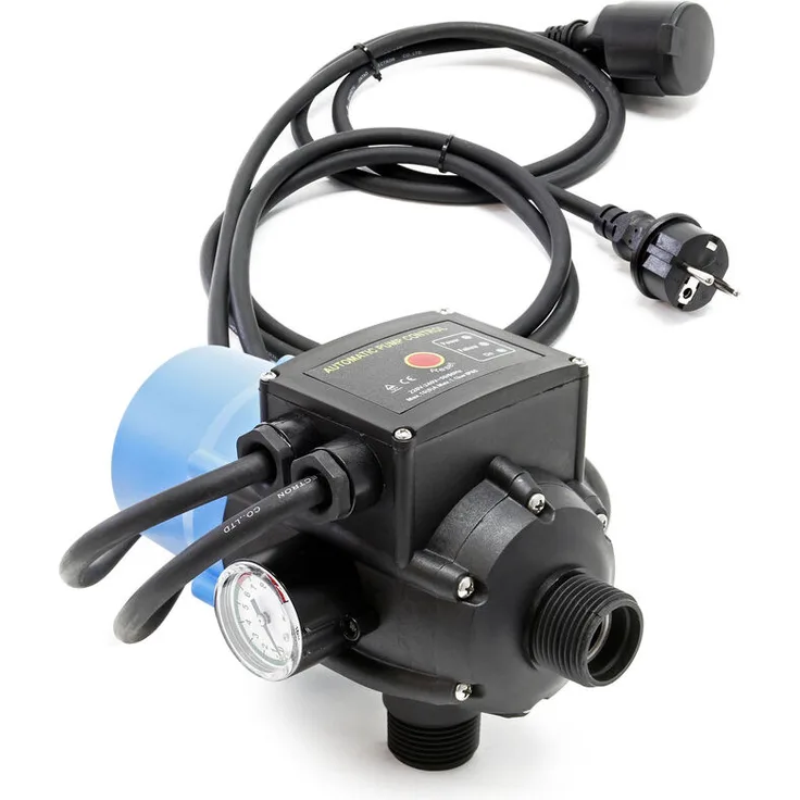WilTec Druckschalter mit Kabel SKD-2D 230V 1-phasig Pumpensteuerung Druckwächter für Hauswasserwerk Brunnen