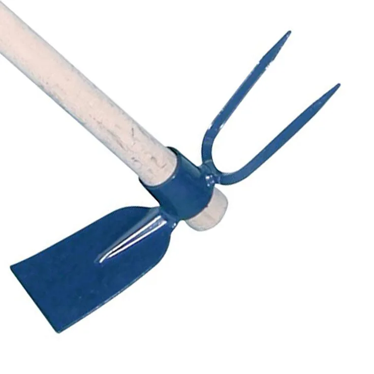 Perrin Werkzeug Gartenhacke, zwei Spitzen, blau