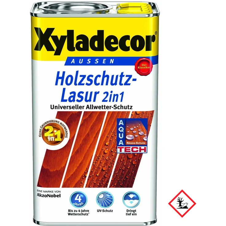 Akzo - Xyladecor Holzschutzlasur 2in1 für Aussen Farbe : 206 - Tannengrün 2500ml - grün – Bild 1