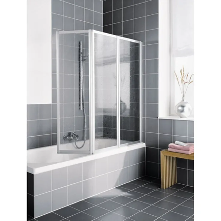 KERMI Badewannenaufsatz »Vario 2000«, B x H: 140 x 140 cm, Kunstglas