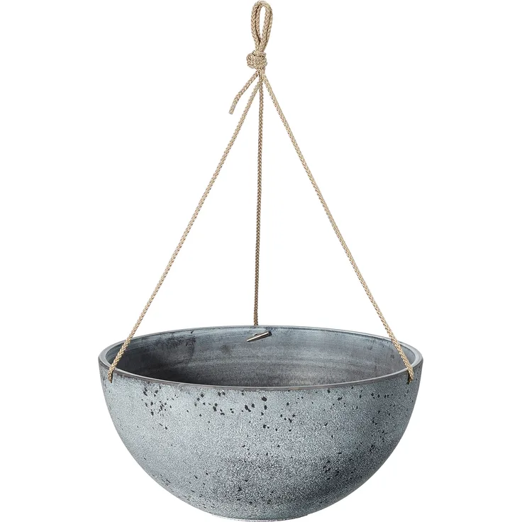 TS Blumenampel, Cera-Mix Pflanzgefäß Nova, frostbeständig und leichtgewichtig, concrete, 35x35x17 cm, 136463