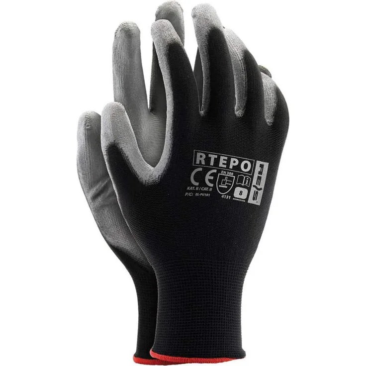 Reis Rtepo_Bs9 Schutzhandschuhe, Schwarz-Grau, 9 Größe, 1 Paar