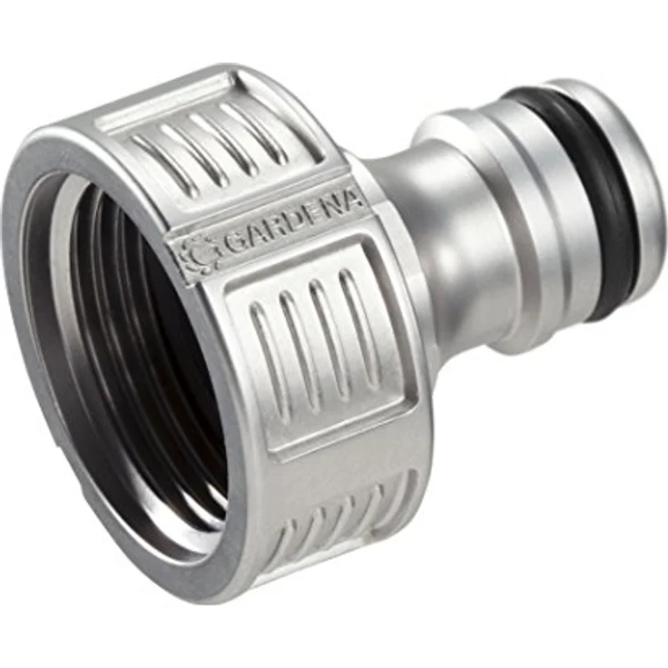 GARDENA Premium Hahnverbinder 26.5 mm (G 3-4 Zoll): Adapter für Wasserhähne, wertiges Metall, spritzfreier Wasserfluss, frostsicher, verpackt (18241-20) – Bild 1