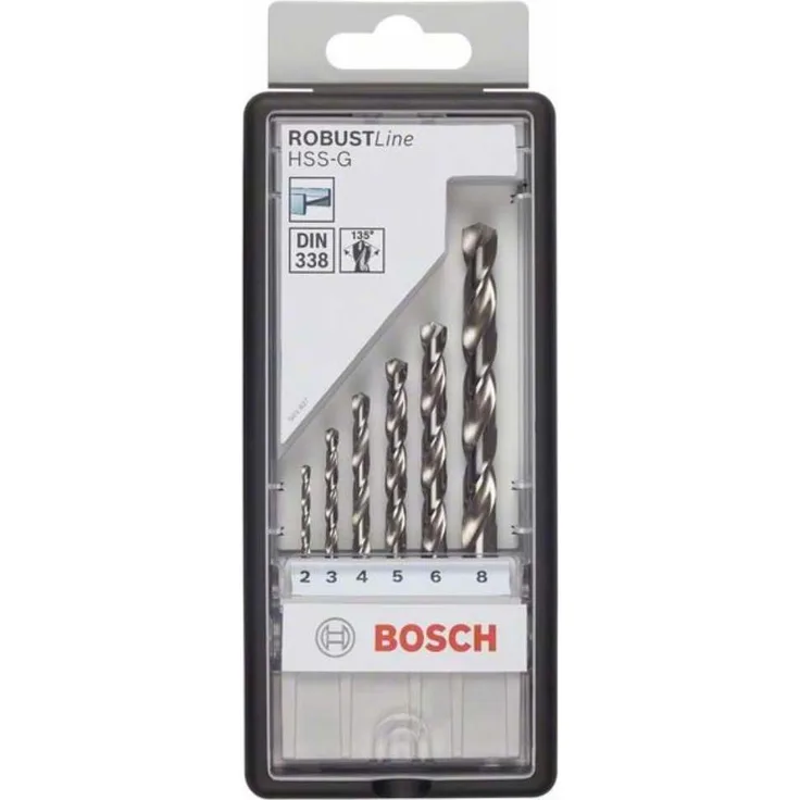 Bosch Professional 6tlg. Metallbohrer-Set HSS-G Robust Line (für Metall, geschliffen, Zubehör Bohrschrauber)