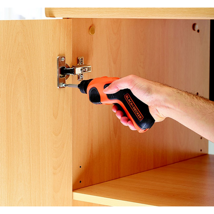 Black+Decker Li-Ion Kompakt-Akku-Schrauber (3,6V 1,5Ah, automatische Spindelarretierung, 5Nm Drehmoment, LED-Arbeitsleuchte, ergonomischer Softgriff, Rechts-Linkslauf) CS3651LC – Bild 3