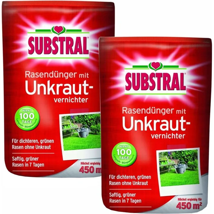 Substral 3 in 1 Komplettrasendnger gegen Unkraut und Moos 14 kg fr 400 m  fr alle Rasenflchen Streudnger: Tests, Infos & Preisvergleich