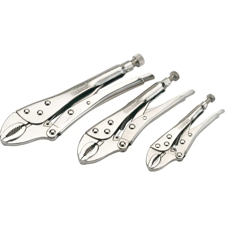 Draper 14040 3-teiliges Gripzangen-Set, abgerundete Backen