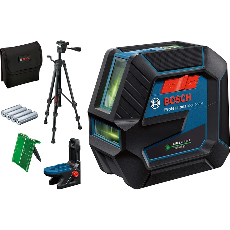 Bosch GCL 2-50 G Professional Linienlaser Nivelliergerät Projektion 2 Linien 2 Punkte, Staub- und Spritzwassergeschützt – Bild 1