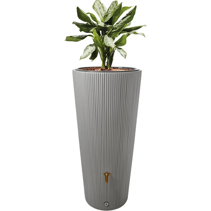 GRAF Regenspeicher » VASO 2 in 1 « zinkgrau - 220 l inkl. Pflanzschale