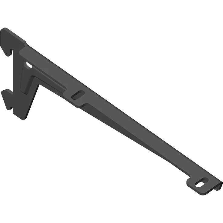 Element System Winkelträger Regalträger 1-reihig, 2 Stück, 5 Abmessungen, 3 farben, Länge 18 cm für Holzböden, Wandschiene, schwarz, 18133-00052