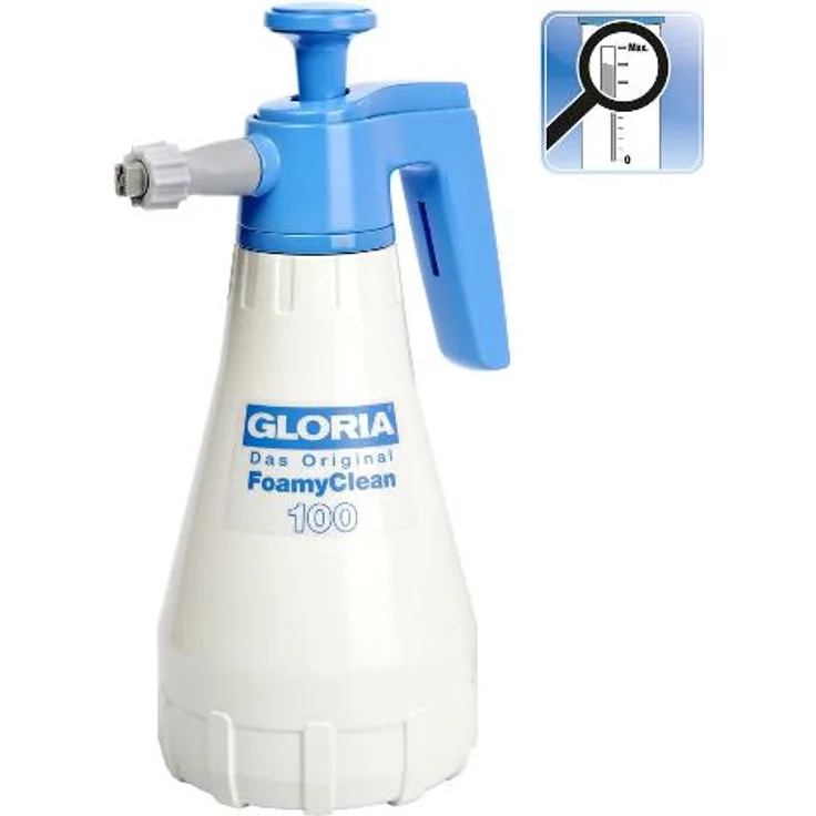 GLORIA Drucksprüher FoamyClean 100, Schaumsprüher Schaumsprüh--Drucksprühgerät, Ausbringen von Reinigungsschaum, 1L