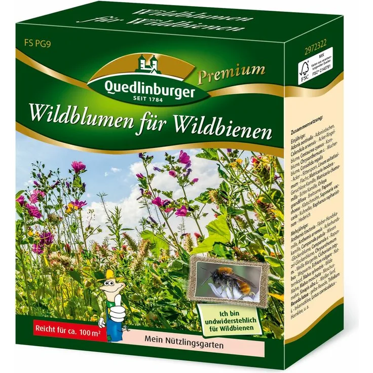 QUEDLINBURGER SAATGUT Quedlinburger Saatgut - Wildblumen für Wildbienen (100 g) Wildblumenwiese