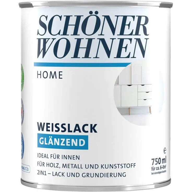 Schöner Wohnen - SCHÖNER WOHNEN-Kollektion Weißlack Home, glänzend, 750 ml, weiß - weiß