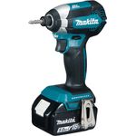 Makita DTD153RTJ Akku-Schlagschrauber 18 V - 50 Ah - 170Nm - mit 2 Akkus und Ladegerät im Makpac, 280 W, türkisschwarz, mit 2X 5,0