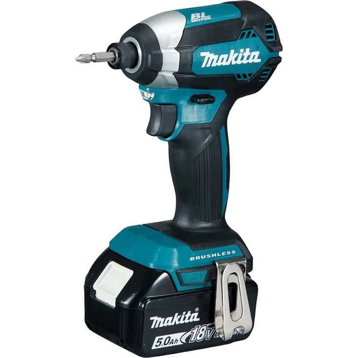 Makita DTD153RTJ Akku-Schlagschrauber 18 V - 50 Ah - 170Nm - mit 2 Akkus und Ladegerät im Makpac, 280 W, türkisschwarz, mit 2X 5,0