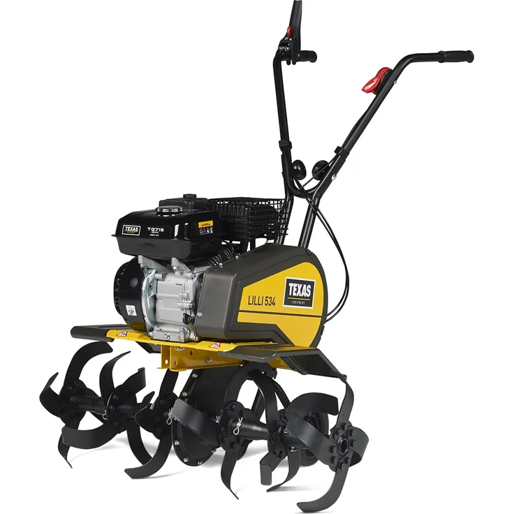 TEXAS Lilli 534 TG Benzin Bodenhacke Motorhacke Gartenfräse Bodenfräse Hacke, 33 cm Arbeitstiefe, 4000 Watt Leistung, 85 cm Arbeitsbreite