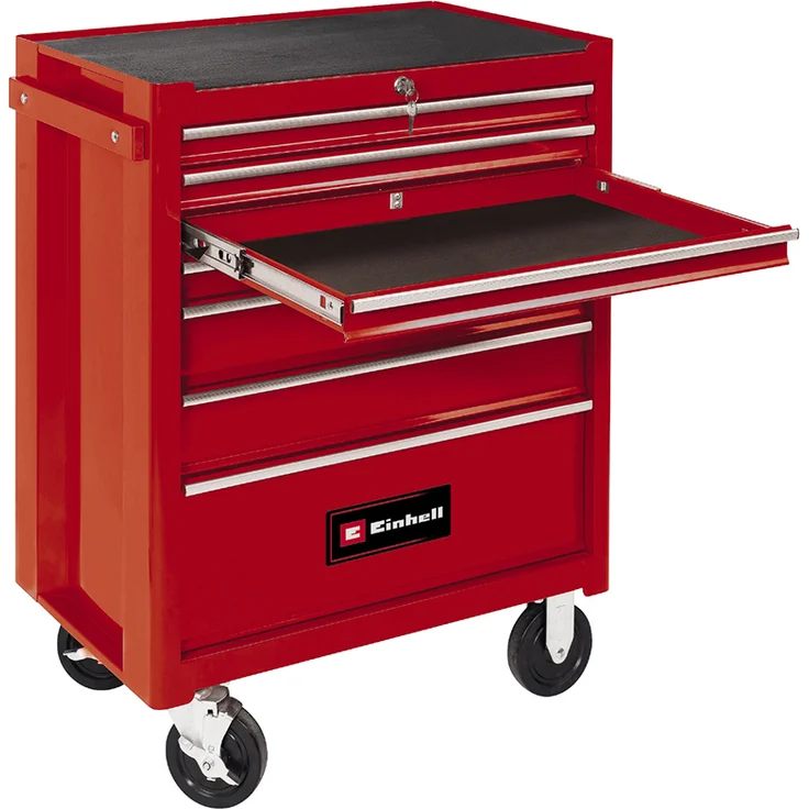 Einhell Werkstattwagen TC-TW 150 (bis max. 150 kg belastbar, 7 kugelgelagerte, voll ausziehbare und stabile Schubfächer, 4 große Leichtlaufräder, Interlock-System gg. Kippen) – Bild 1