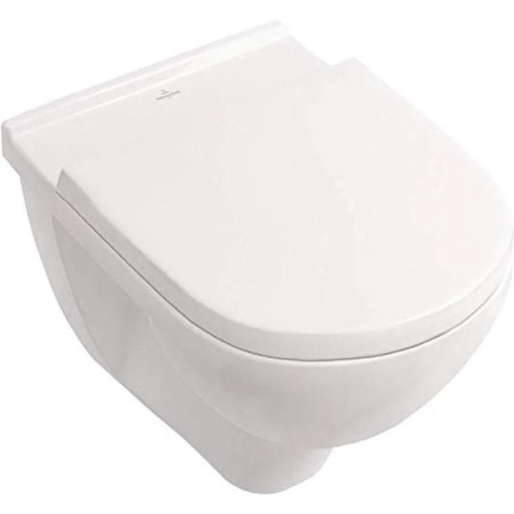 Villeroy & Boch O.novo Combi-Pack Tiefspül-Wand-WC DirectFlush mit offenem Spülrand L: 56 B: 36 cm weiß mit CeramicPlus mit Absenkautomatik 5660HRR1