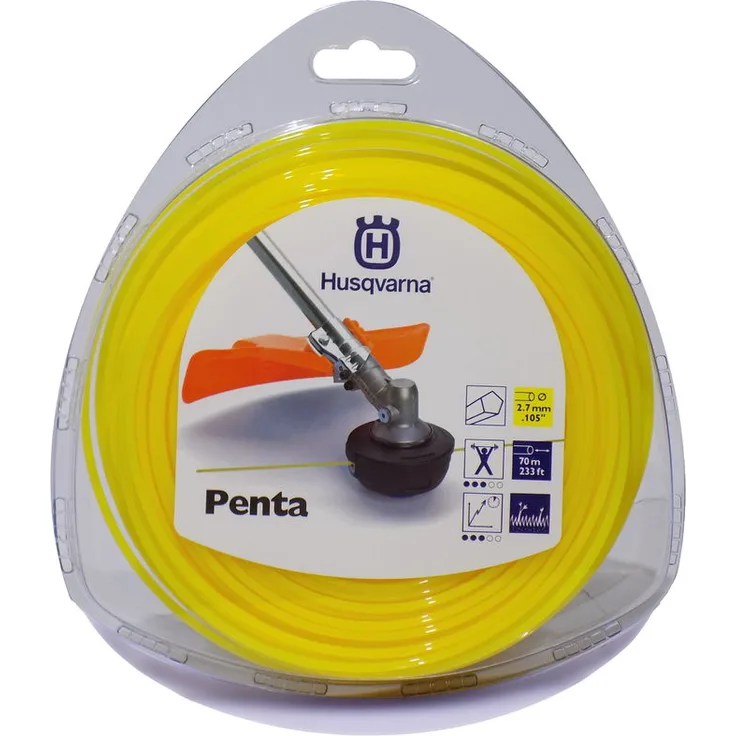 Husqvarna Trimmerfaden Penta Rolle 2,7 mm 70 Meter Gelb