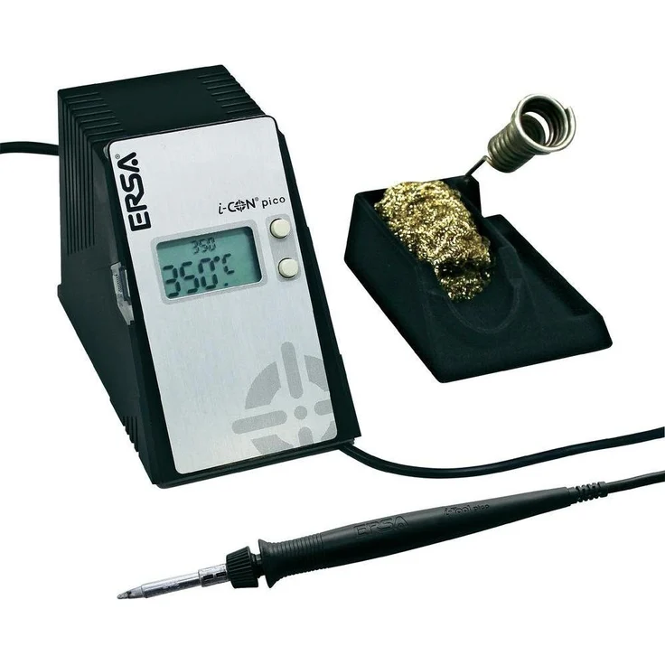 ERSA i-CON PICO digital regelbare Lötstation 80 Watt im Set inkl. Zubehör wie stabile Lötkolbenhalterung, Lötkolben i-Tool Pico | Löttemperatur regelbar 150 bis 450 °C | Auto-Standby – Bild 1