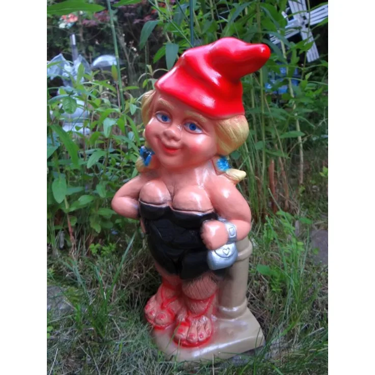 Gartenzwerg Freudenmädchen aus bruchfestem PVC Zwerg - Made in Germany Figur