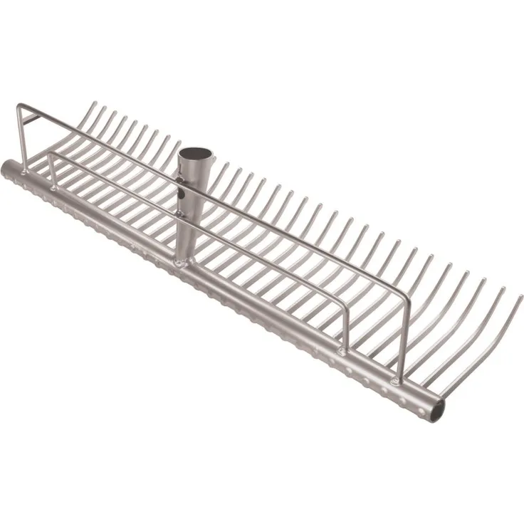 Idealspaten Rasenrechen 2 Parallelstreben silber pulverbeschichtet ohne Stiel