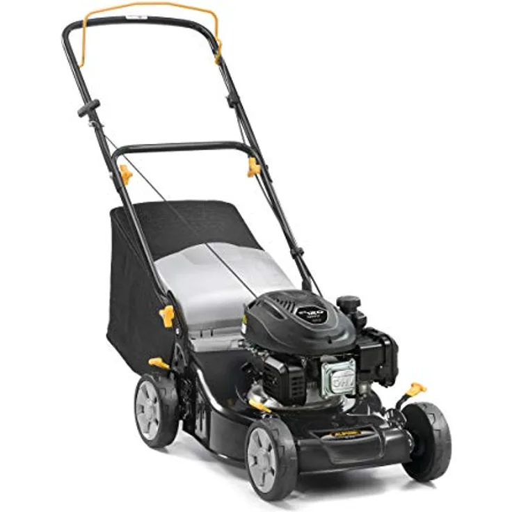 Alpina 295441044-A19 Benzin Rasenmäher (123 cc, Schwarz, Schnittbreite 41 cm, Fangkorb 55 L) BL 410