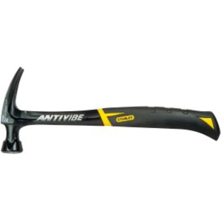 Stanley FatMax Antivibe flache Klauenhammer (567 g Kopfgewicht, 340 mm Länge, weicher Handgriff, Stimmgabel-Form) FMHT1-51278