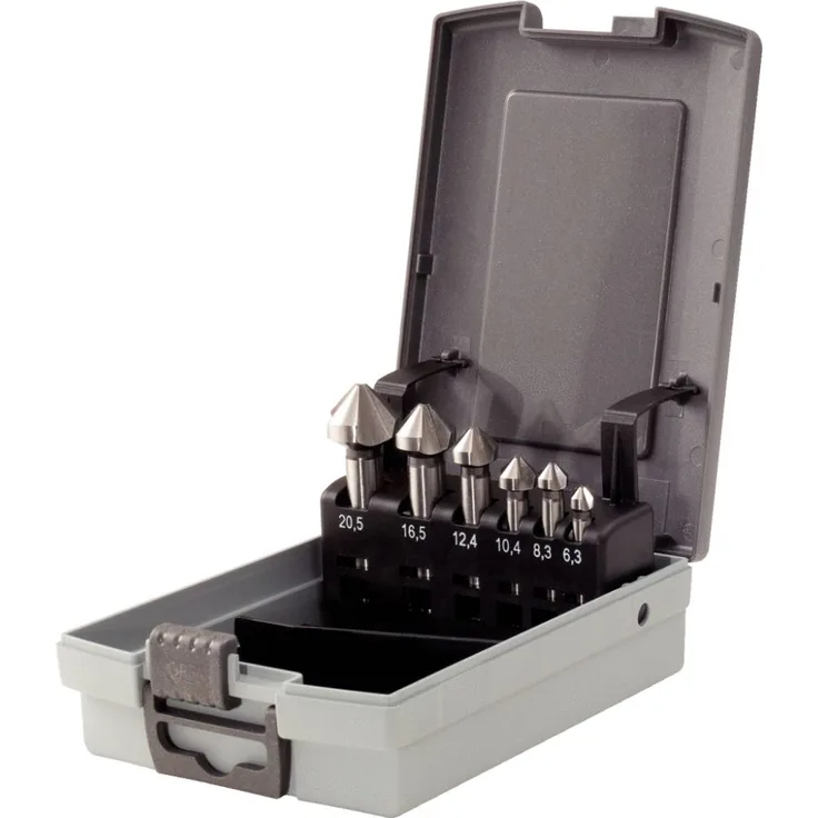 KS Tools 336.0456 HSS Co 5 Kegel-Entgratsenker-Satz, Kunststoffkassette 6-tlg.