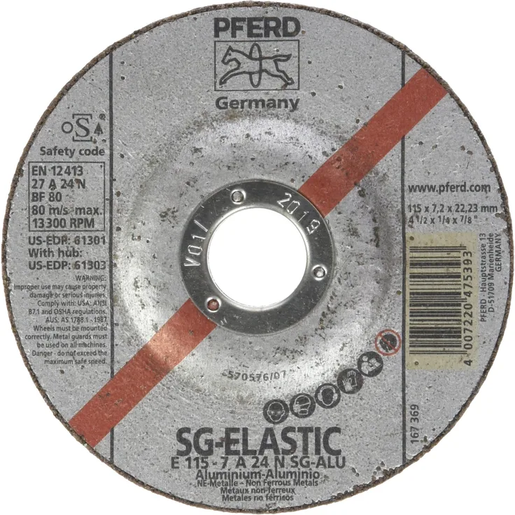 Pferd 62211622 Schruppscheiben E 115-7 A 24 N SG ALU