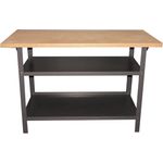 TrendLine Werkbank 120 x 60 x 85 cm mit 2 Ablageböden