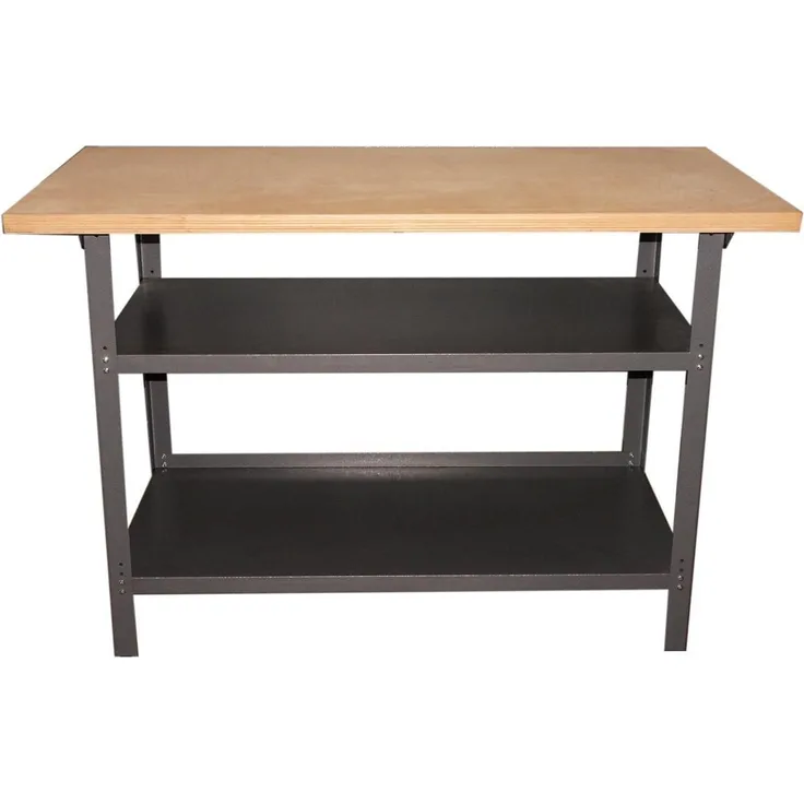 TrendLine Werkbank 120 x 60 x 85 cm mit 2 Ablageböden