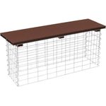 ESTEXO Gabionenbank Gabionen Sitzbank 100x30x43cm Gartenbank WPC Draht Bank dunkelbraun