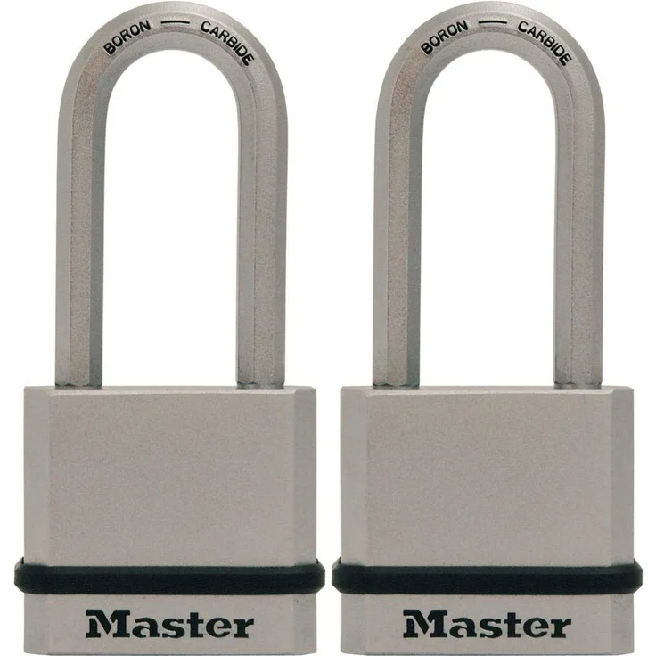 Master Lock M530XKADLHCCSEN Vorhängeschloss mit ummanteltem Bügel und 5,1 cm Bügelabstand, gleichschließend, 1,9 cm breit 2er-Pack Keyed Alike