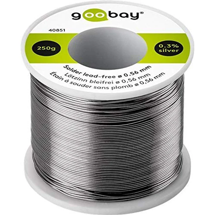 Goobay 40851 Lötzinn bleifrei, ø 0, 56 mm, 250 g Markenlötzinn mit einem Silberanteil (Ag) von 0, 3% - Preisvergleich – Bild 1