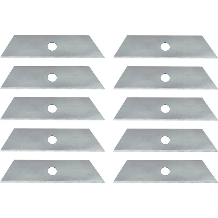 Wedo 7880 Ersatzklingen (für Safety Cutter Standard, Trapez Form, Carbonstahl, Kunststoffbox) 10 Stück, silber – Bild 1