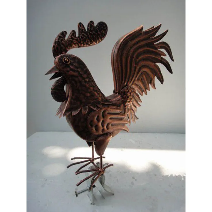 Dachrinnen- und Zaunfigur, Kupferlook, Dachfigur Hahn (4017265017892)