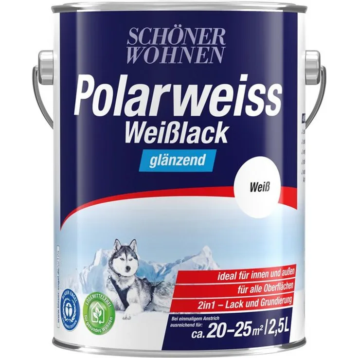 Schöner Wohnen - SCHÖNER WOHNEN-Kollektion Weißlack Polarweiss, glänzend, 2500 ml, weiß - weiß