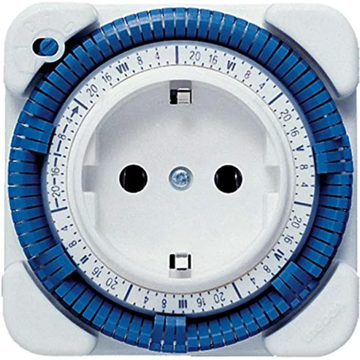 Theben 0270930 theben-timer 27 mit Wochenprogramm - analoge Zeitschaltuhr für den Innenbereich, Steckdosen-Schaltuhr, Zeitprogrammstecker