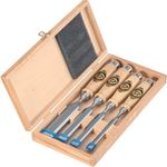 Kirschen 1141000 Stechbeitel - Stemmeisen Satz 1001, 4-teilig , kurze, leichte Beitel, Spezial-Werkzeugstahl, Handgeschmiedet, abgeflachtem Weißbuchenheft , ±HRc61, Winkel: 25°, Je 1x 10, 16, 20, 26mm