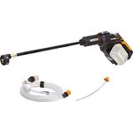 Worx WG630E.9 Akku Hydroshot 20V Mobiler Hochdruckreiniger inkl. 6m Schlauch, Verlängerung für Lanze, Flaschenadapte, Schnellverbinder-Ohne Akku und Ladegerät, 20 V, Schwarz, Orange