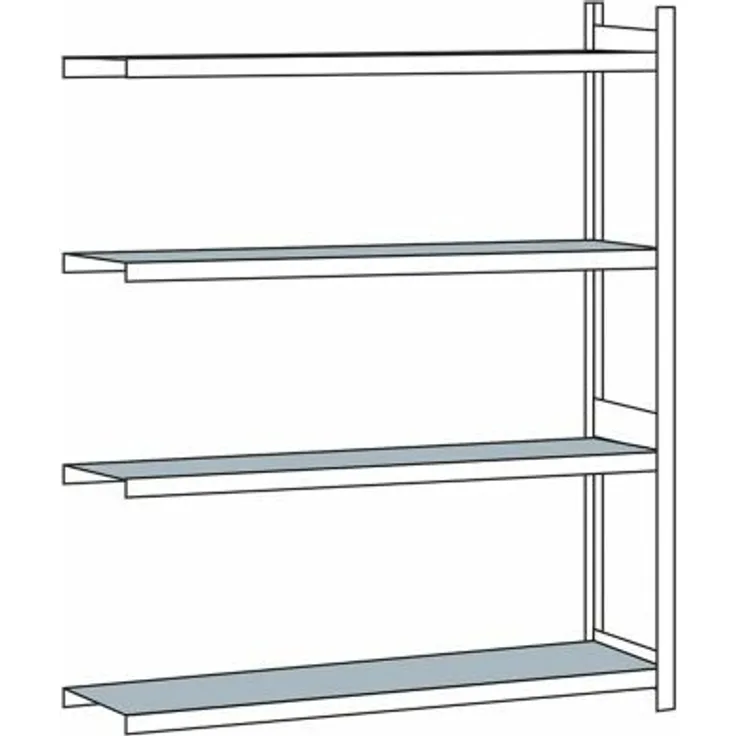 Certeo - Schulte weißspannregal, mit Stahlboden, Höhe 2500 mm - Spannweiße 2250 mm, Tiefe - 4004514200891