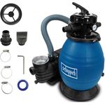 Scheppach PSFA26 Sandfilteranlage 13.800 l/h Sandfilterpumpe Poolpumpe | 32/38 mm Anschluss | 26L Tank | 5in1 - Multifunktionspumpe | 400W | geeignet für Quarzsand & Filterballs | Pool Filteranlage