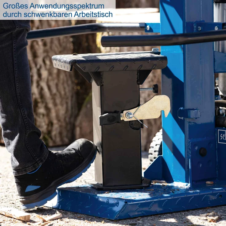 Scheppach Compact 8T Holzspalter stehend | 7,95 Tonnen Spaltkraft 400V 3500W | Holzlänge 1070mm / max. Ø 350mm | schwenkbarer Tisch | Hartholz & Weichholz - mit Fahrvorrichtung – Bild 8